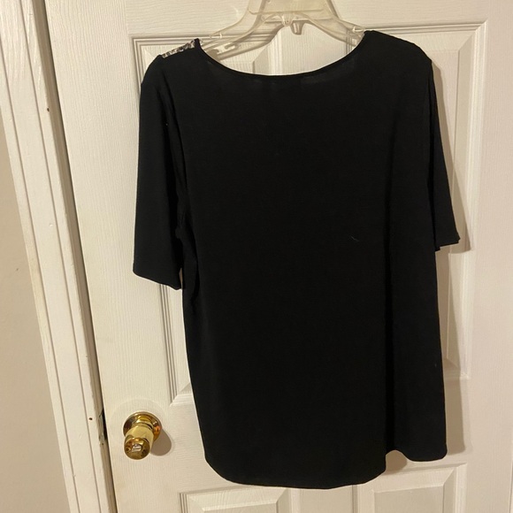Kim Rogers Black and White Boxy Short Sleeve Blouse - Picture 3 of 5